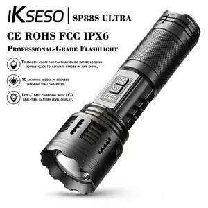 SP88S Long-Range Tactical Flashlight – IPX6 Super Bright, Rechargeable Powerhouse for Camping, Hunting & Survival