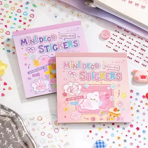 Mini Deco Sticker Book 25 Sheets 2000+ Elements Die Cut Mixed Designs for Journaling Scrapbooking