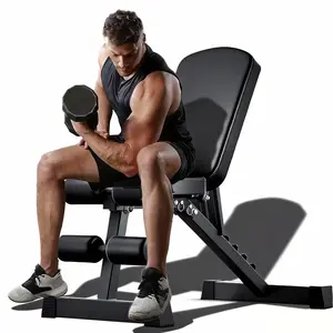 Foldable Adjustable Weight Bench For Home Gym Full Body Workout Strength Training 1100 Lbs Capacity Priest Bench And Seated Curls strength  training  bench