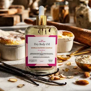Vanilla Almond Soufflé Scented Dry Body Oil | Fast Absorbing Dry Oil | Moisturizing Almond Scented Body Oil