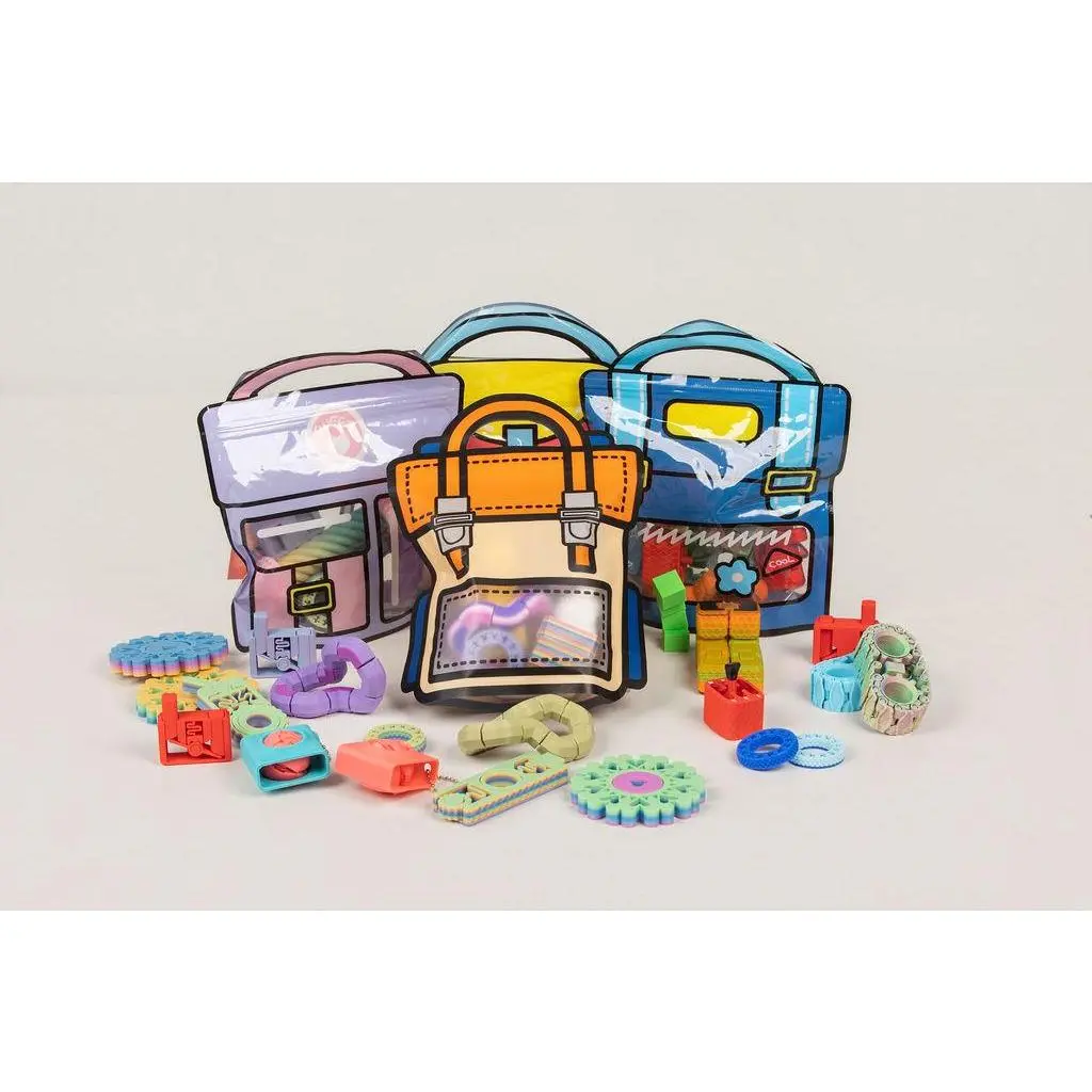 5-Piece Mystery Sensory Stress Fidget Set with Travel Bag