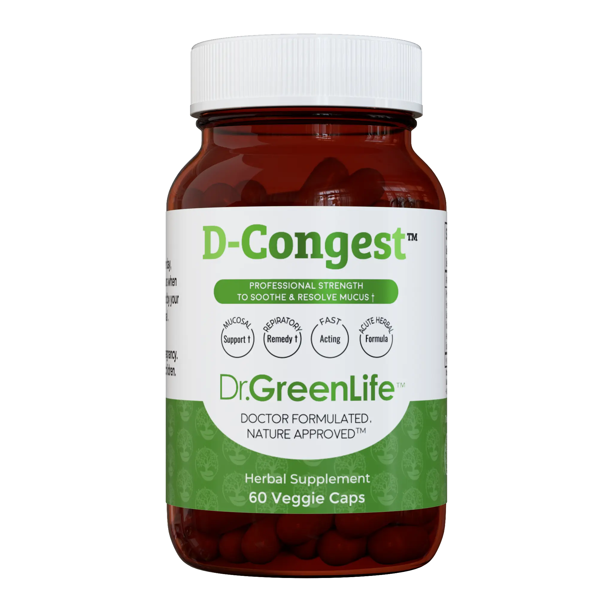 Dr. Green Mom D-Congest Capsules | Seasonal Respiratory Wellness & Clear Breathing Support | Daily Herbal Botanical Supplement