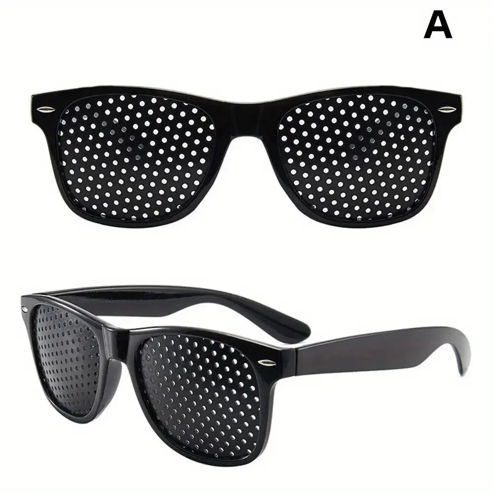 2pcs Classic Black Frame Perforated Computer Glasses for Professionals' Office Use, Black Frames
