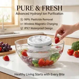 Premium Portable Fruit & Vegetable Cleaner, Smart Food Purifier Washer with One-Touch Operation, Effectively Removes Pesticide Residue & Odors, Deep Cleaning for Fresh Produce, Compact Design for Kitchen, Travel & Outdoor Lifestyle