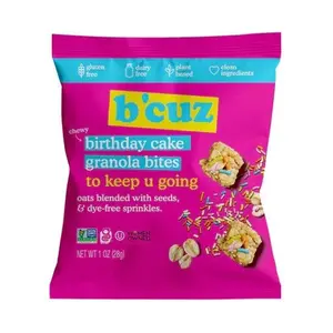 B'cuz Snacks Granola Bites 1 Flavor variety box of 12/24 pack each | Gluten Free, Non-GMO, Vegan, Dairy Free | 1 oz(28g) per pack