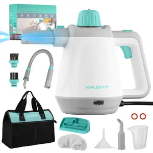 #JumpstartSale HAUSHOF Handheld Steam Cleaner, Steam Cleaner for Home with Tool Bag & Safety Lock, 11 pcs Accessories, Multi-purpose Natural Steam Cleaner for Cleaning Floor, Car, Upholstery, Grout and Grease