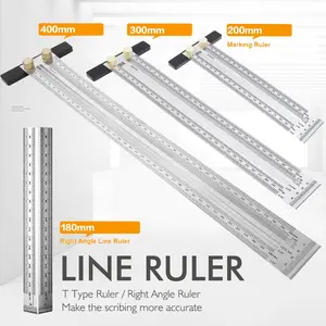 Stainless Steel Marking Rule Hole Punch Ruler Woodworking Straight Edge Gauge Measurement Tool for Carpentry