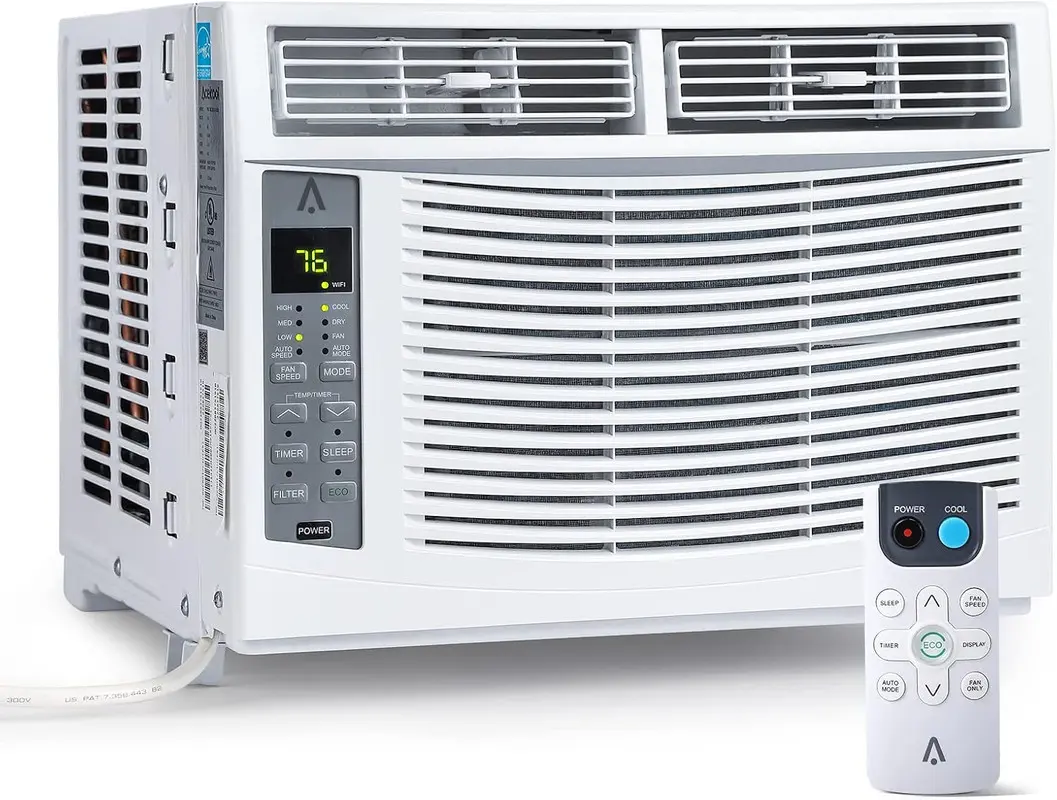 Window Air Conditioner 6000 BTU, Window AC Unit With Cooling Room 250sq.Ft, Energy Saving Window AC Unit With Remote & Timer Function & Easy Install Kit 115V/60Hz,Without WIFI