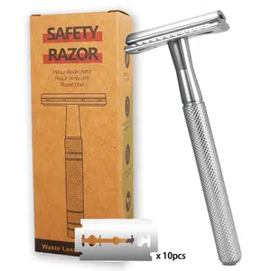 Men's Premium Razor Set, Professional Safety Design, Includes 10 High-Quality Stainless Steel Blades, Durable Grooming Kit, Shaving Razors
