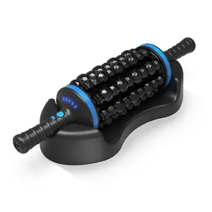 Roller Massager Tool, Deep Muscle Relaxation Roller, Back Roller with Hands-Free Base, Rechargeable Leg Massage Roller, Five-Speed
