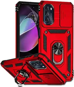 Phone Cases for Moto G 5G 2022 Case，Motorola G 5G 2022 Case with Camera Protective Cover and Ring Kickstand, Military Shock-Absorbing Double-Layer Phone Cover for Motorola Moto G 5G 2022 (TC-Red)