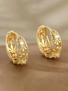 1 Pair Elegant Cubic Zirconia Hoop Shape Earrings For Women For Mother's Day Gift Party Jewelry Fashionable Earrings