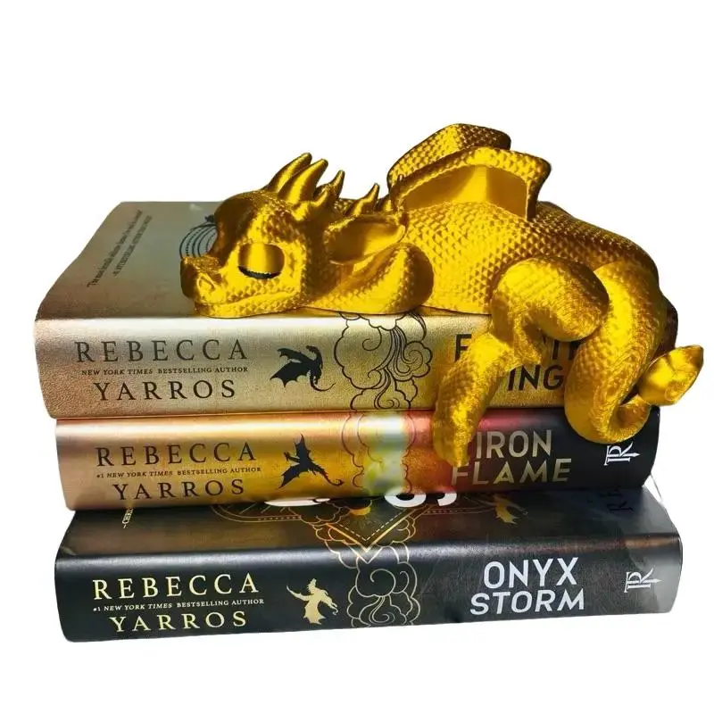 Sleeping Bookshelf Dragon 3D Printed Bookshelf Decor - Adorable Design in Black & Gold Options, Sturdy and Durable, Ideal for Book Lovers Statues Figurines