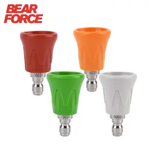 4pc Soft Rubberized Pressure Washer Nozzle Tips Set - Upgraded Rubber Protective Cover - 1/4" Quick Connect