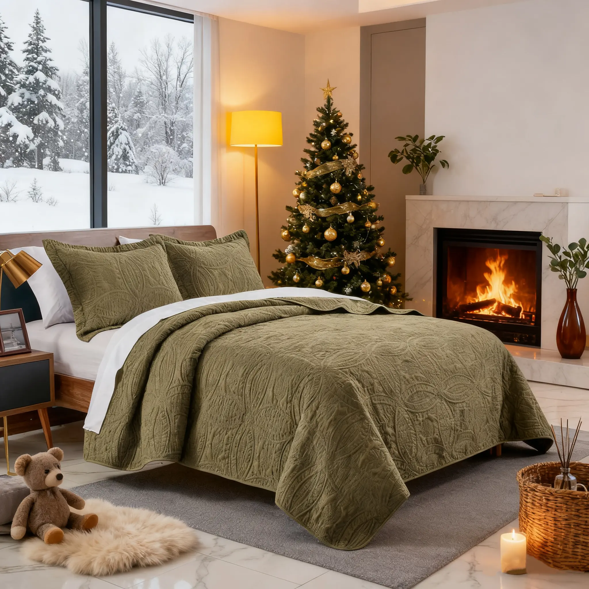 3pc Quilt Bedspread Sets, Ultra Soft Microfiber Quilts For Queen King Size Bed Coverlet Lightweight Reversible Bedspread, Modern Style Coin Pattern Orange Coverlet For All Season Use, 1 Bedspread & 2 Pillowcases Bedding Set.