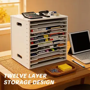 File Rack Storage Box File Frame Book Stand Multi-Layer Document Holder Shelf A4 Paper Multifunctional Organizer Files Organizer Work Organizer