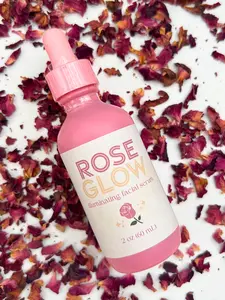 Rose Glow Illuminating Facial Serum - 2oz Organic Rose Oil Skincare Blend for Aging & Skin Repair