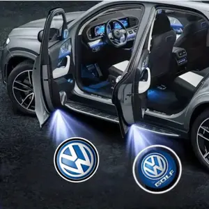 4pcs Volkswagen LED Welcome Projection Lights, No Drilling Car Door Logo Lights, Compatible with Atlas Gti Touareg Passat Golf Series