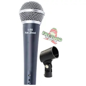 Cardioid Dynamic Microphone with Mic Clip by FAT TOAD | Vocal Handheld, Unidirectional Mic | Singing Wired Microphone for Music Stage Performances, Studio Recording, Live Streaming or PA DJ Karaoke