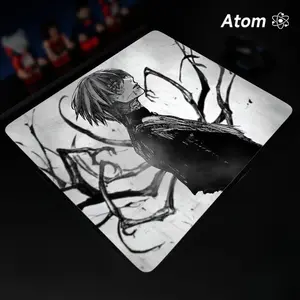 ATOM Mouse Pad  Anime Character Tempered Glass Mouse Pad, Laser Engraved Photovoltaic Glass, Super Slip Surface, Non-slip Honeycomb Base FPS Gaming Mouse Pad, Gaming Accessory