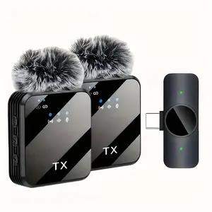 Wireless lavalier microphone high-end square, stereosound, intelligent noise reduction, suitable forsmartphone live broadcast or outdoor Vlog