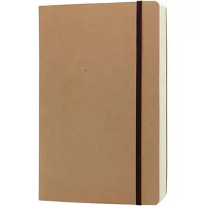 A5 Blank Notebook - 5.8 x 8.25 Inches Hard Kraft Cover Sketch Book with Elastic Closure, 80 Sheets / 160 Pages, Thick 100gsm Paper, Great for Sketching, Writing and Journal Refill