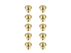 212 MAIN Modern Kadea Mushroom Knob, KB2008-GD-10PK, 1.2 in. Dia., Brushed Gold, Elegant Decor Multipack - Pack of 10