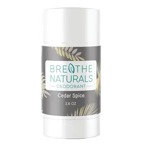 Breathe Naturals Deodorant - Cedar Spice - Gentle On Sensitive Skin - All Day Freshness - Aluminum Free & Vegan
