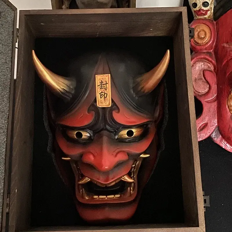 New Samurai Uncle Oni Latex Mask Mascaras Halloween Cosplay Props Horror Theme Decoration Toys for Adult Masque Cosplay 2023