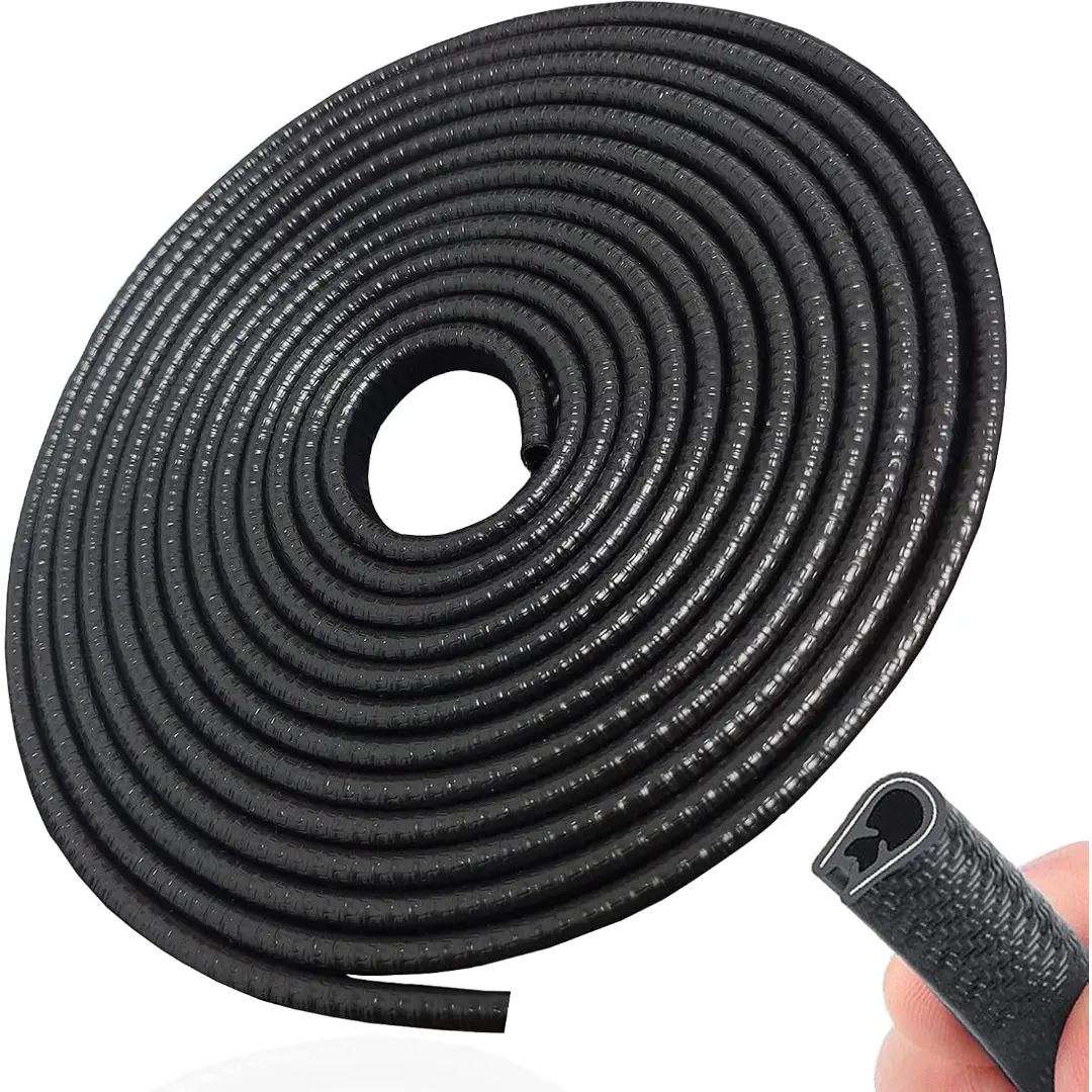YXCY 32Ft(10M) Door Edge Guard Black Car Guards Protector for Cars Rubber Auto Trim U Shape Build in Metal Sheet No Need Adhesive Easy to Cut Most Car Accessories