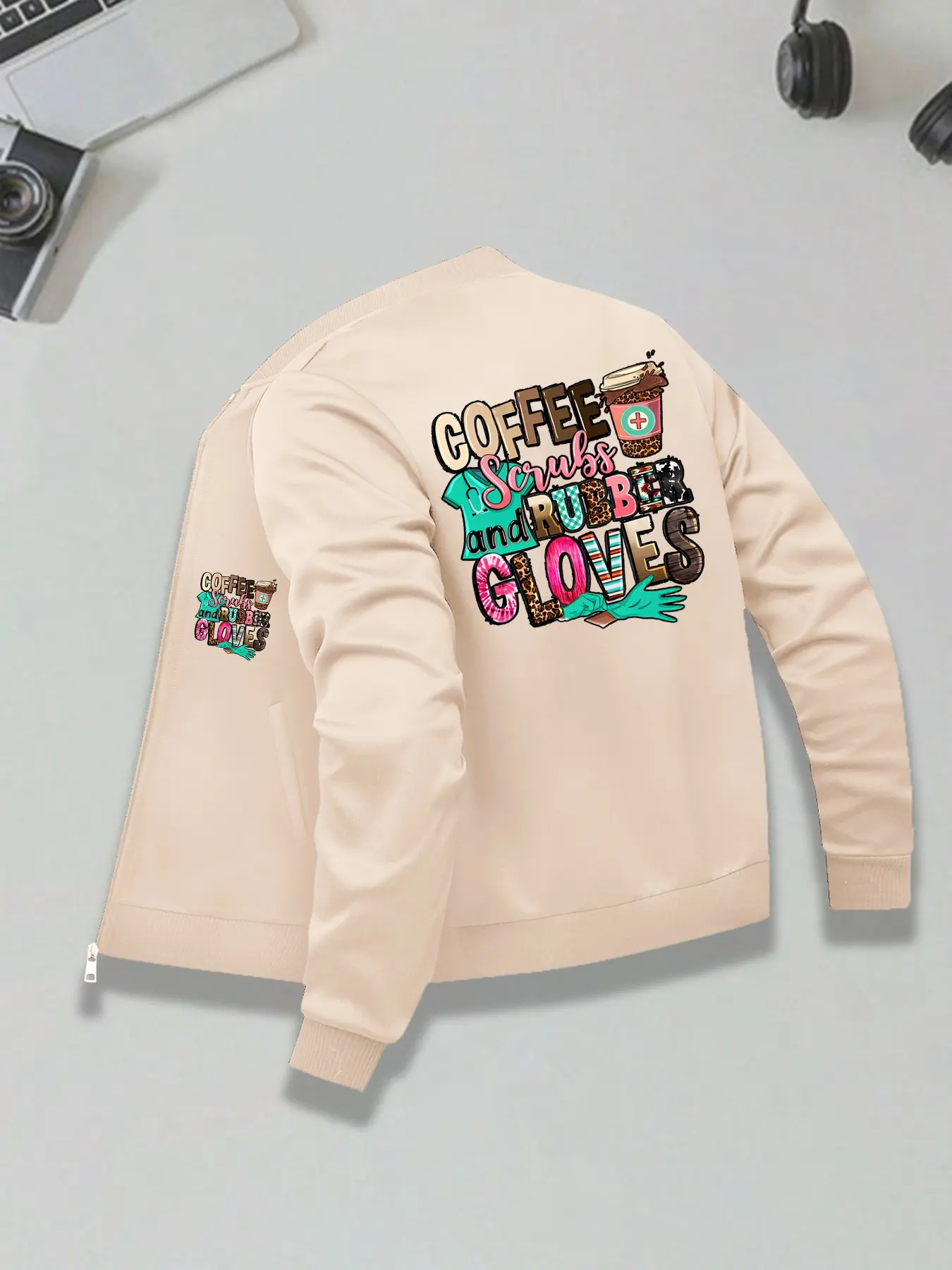 Medical Coat, Women's Printed Jacket, Fashionable Women's Jacket, Suitable for Casual and Formal Occasions, Durable and Multi-functional Design, Fitted, Casual Fashion Outerwear