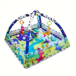 Baby Gym & Ball Pit Play Mat & Play Gym Combination Baby Activity Gym For Sensory Exploration Motor Skill Development Contains Toys Balls