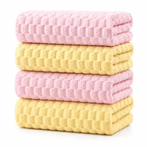 REDKISS 4-Pack Microfiber Waffle Bath Towels - 55x27 in Extra Large Multi-Item Pack Set, Super Absorbent Quick Dry Non-White Luxury Plush Towels for Bathroom, Spa, Travel
