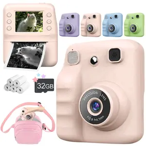 Kids Camera Instant Print, 1080P Instant Camera for Kids, Portable Camera, Christmas Birthday Gifts Toys for Boys & Girls Aged 3-12, 3 options: Single machine, Single machine+32GB Card+5 Printer Paper sets, Upgrade Package