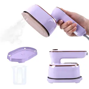 1000W Travel Steamer for Clothes, Portable 2-in-1 Handheld Steamer & Iron, 20s Fast Heat-Up, Sharp-Corner Detail Panel, Foldable 180° Handle, Compact for Home & Travel (Grape Purple)
