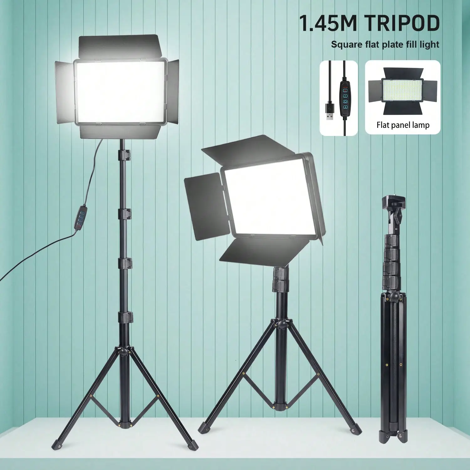 1 Pack Photography Video Lighting Kit, 3-Color LED Video Studio Lights with Dimmable Light Stand for Camera Photo Recording Filming Stage Shooting Streaming YouTube TikTok#SummerWins#BackToSchoolDeal