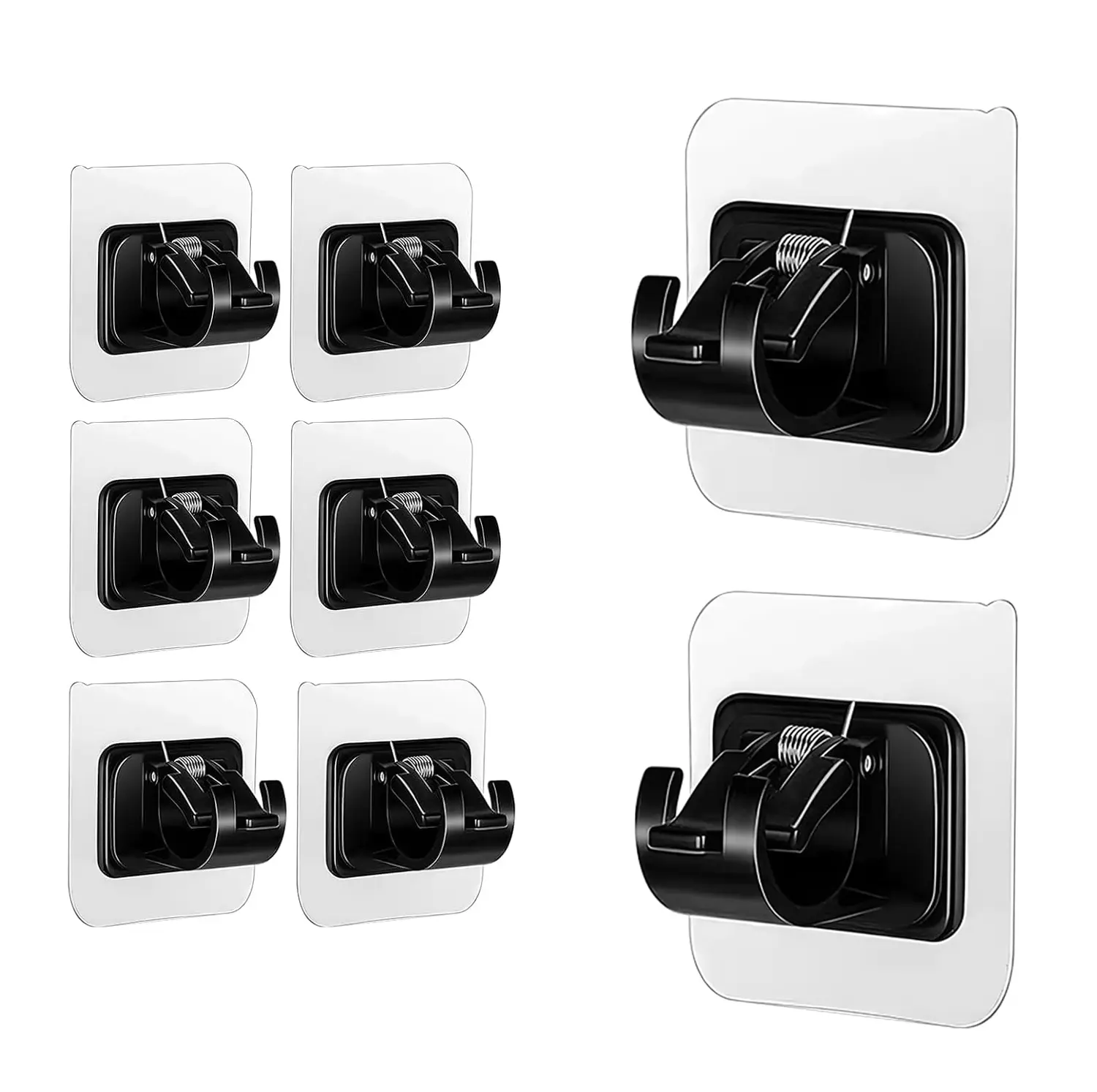Self Adhesive Curtain Rod Hooks Adjustable Curtain Hangers Multipurpose Nail-Free Stick on Curtain Rod Hooks Hangers for Dorm Kitchen Home Bathroom Transparent