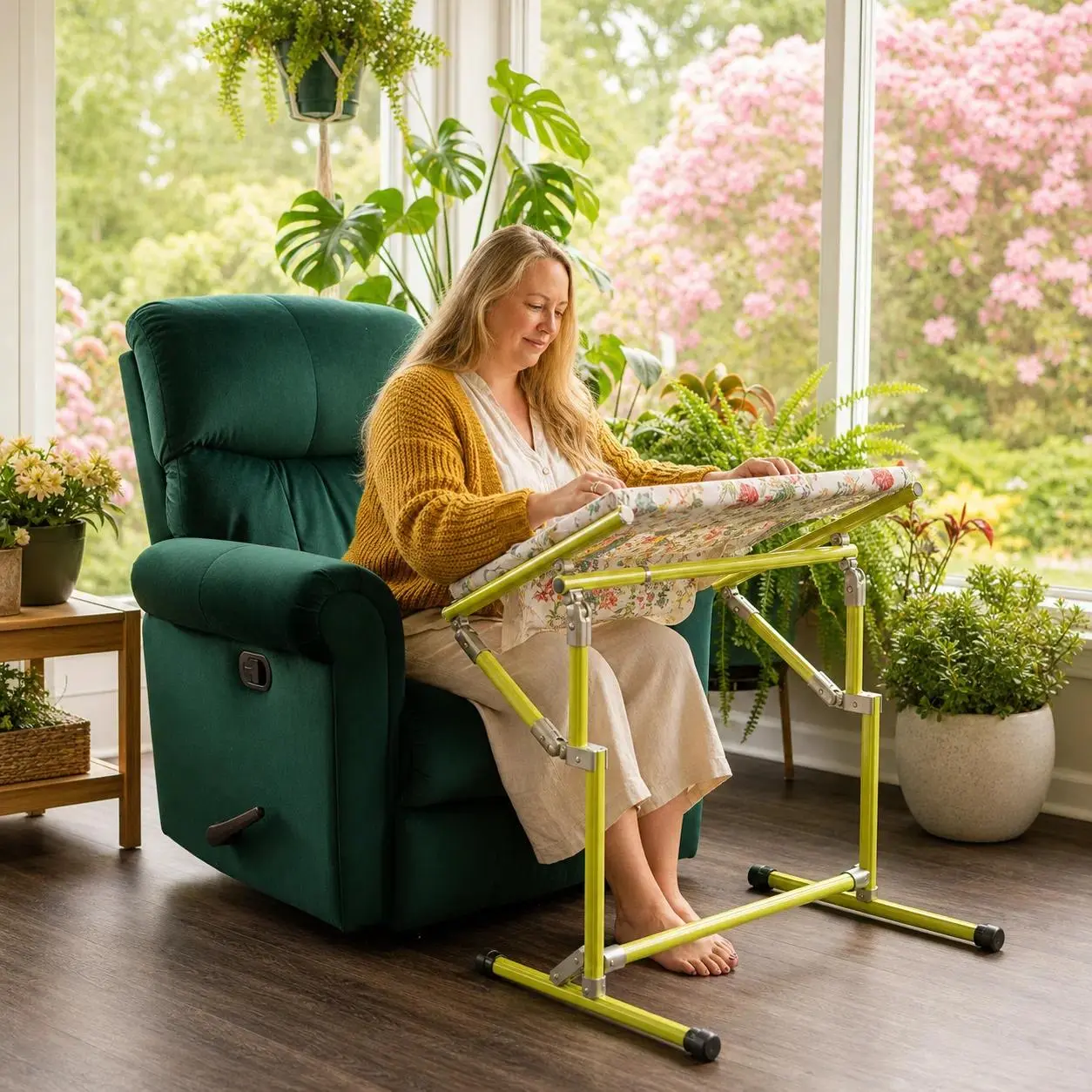 【Suitable for Sofa Use】 Cross Stitch Aluminum Stand, Adjustable 25-60cm(9.84-23.62 inches) Height, 70-50cm (27.56-19.69 inches) Base, Aluminum Alloy, Tiltable & Width Adjustable, Bed & Table Use, Strong Load Capacity