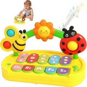 Musical Baby Piano Toy - Multifunctional Interactive Insect Piano Keyboard for 6 9 12 18 Month, STEM Educational Learning Toys for Boys Girls Age 3 4 5 6, Birthday Gift for Toddlers 1-3 Year