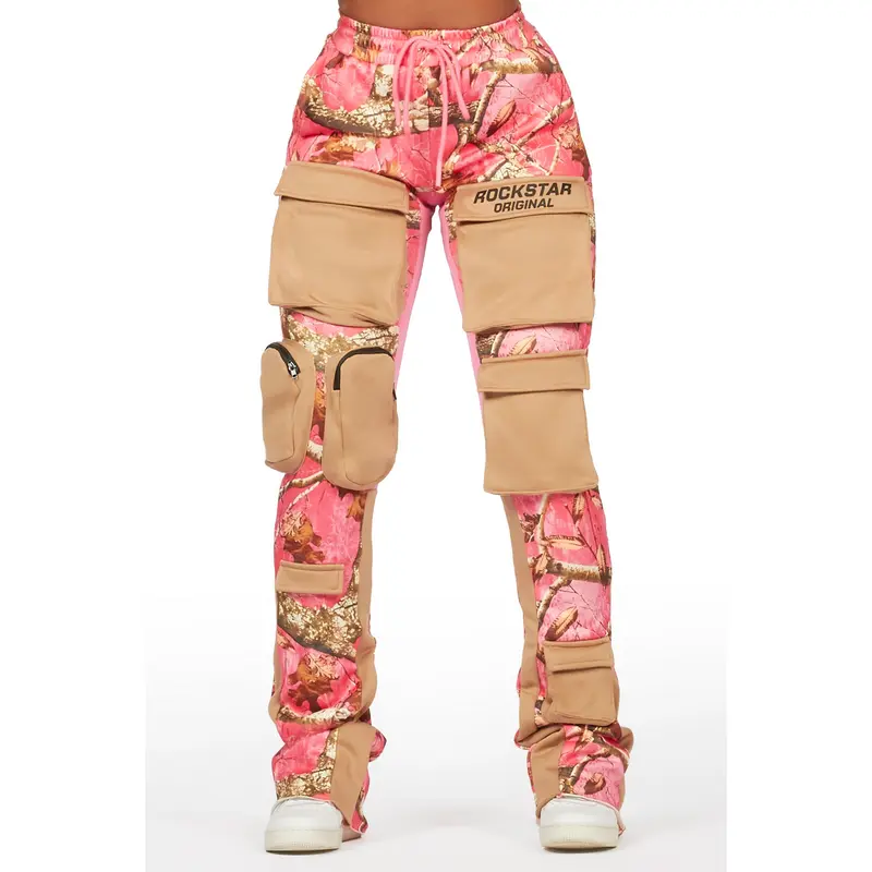 Norika Pink Tree Camo Stacked Track Pant