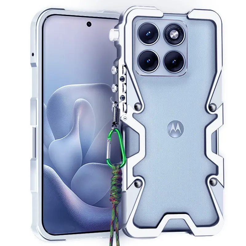 Luxury Aluminum Metal Bumper Case For Motorola Moto Edge 70 Fusion + (2026) Edge 60Neo Edge 50Pro Edge(2025) G96 G87 G86 Power G85/S50Neo G67 G77 G47 G06 G56 G17Power Case Shockproof Protection Cover Funda Coque
