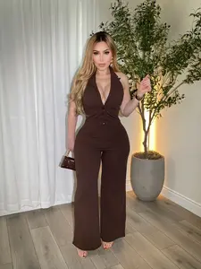 Executive Brown Jumpsuit