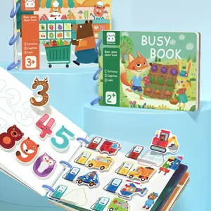 Animal Theme Sticker Book, Reusable Stickers, Fun Vocabulary Cards, Enhance Motor Skills & Cognitive Development, Vibrant Puzzle Stickers