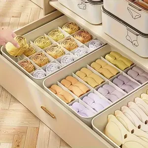 Transparent Plastic Underwear Storage Box with Lid, Space-Saving Drawer Organizer for Bras and Socks, Durable and Versatile Closet Container