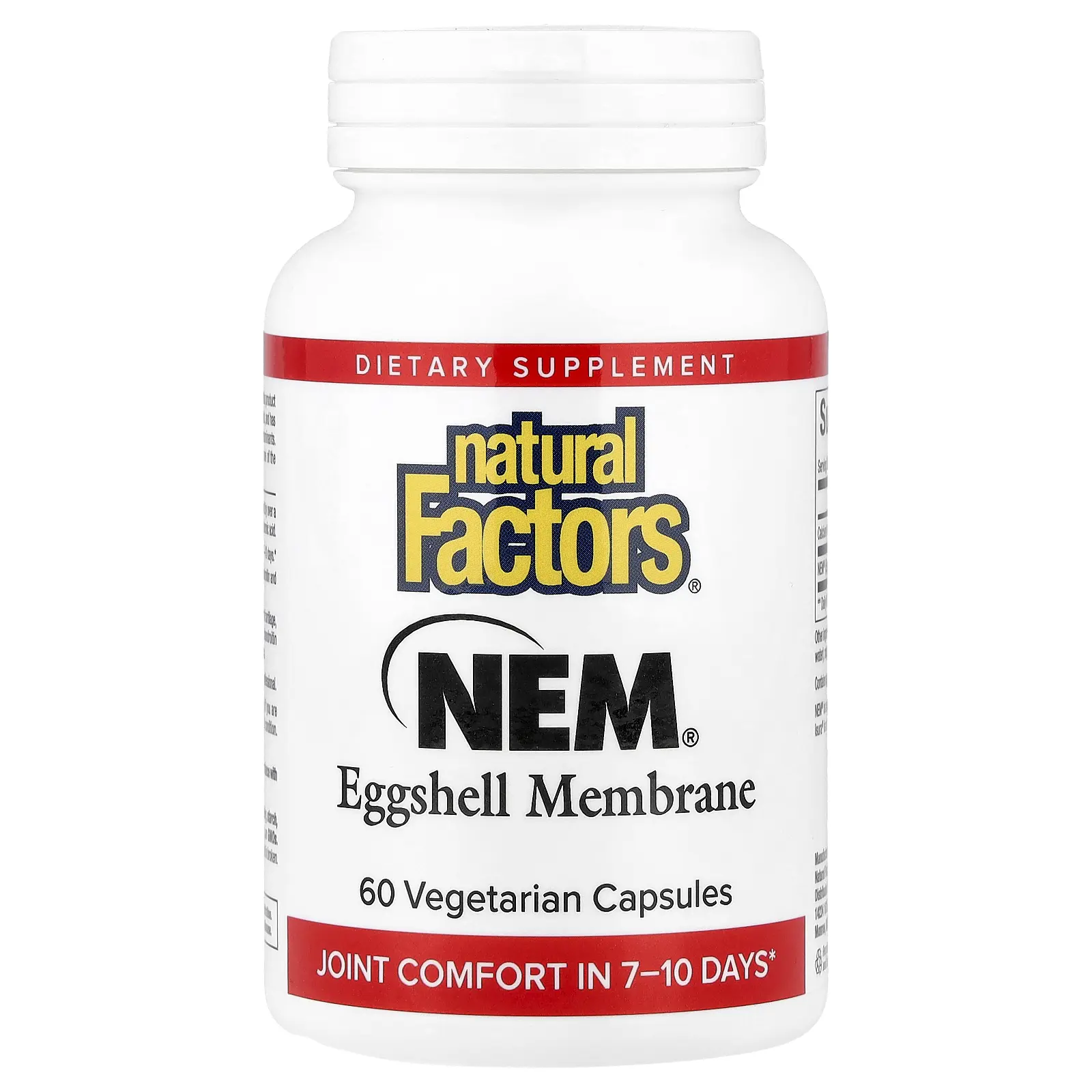 Natural Factors NEM®, Eggshell Membrane, 60 Vegetarian Capsules