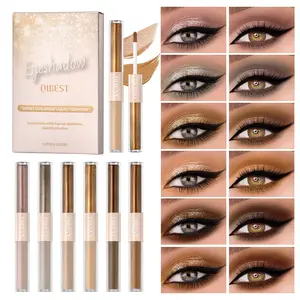 6-piece double head matt eye shadow suit is smooth, easy to dry, lightweight, durable, waterproof, sweat resistant, and non smudging to create natural eye makeup Liquid Eyeshadow Set Eye Makeup Products