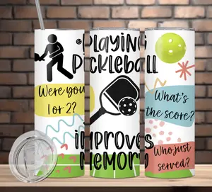 Pickelball - Playing Pickleball Improves Memory 20 oz Tumbler