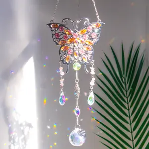 Crystal Sun Catcher Butterfly Garden Window Hanging Decoration - Glass Art with Vibrant Colors, No Electricity Needed, Outdoor/Indoor Use for Mother’s Day, Christmas, Valentine’s Day Gifts