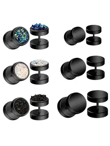 6 Pairs Round Cute Stud Earrings, Hypoallergenic Stainless Steel Ear Piercing Jewelry for Women Men for Daily Earring Stacking Set, Hoop Earring Sets, 4/6/8/10mm