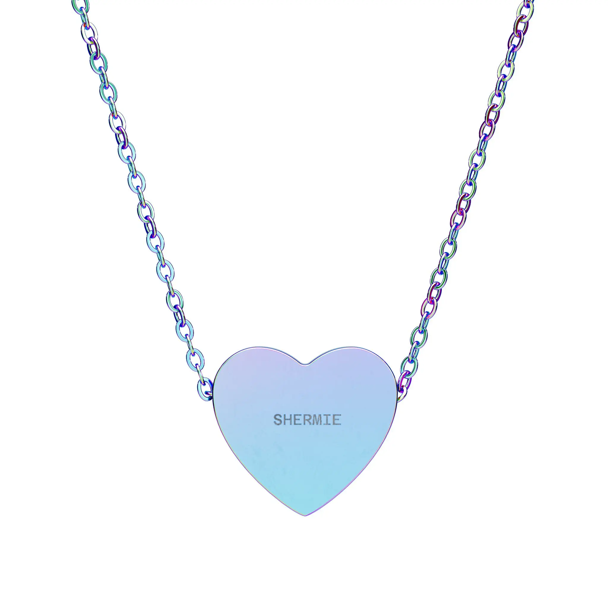 Engraved Heart Pendant Necklace | Personalized Heart Necklace, Stainless Steel